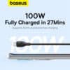 کابل شارژ USB به Type-C بیسوس مدل CB000054 توان 100 وات 6 آمپر - Image 3