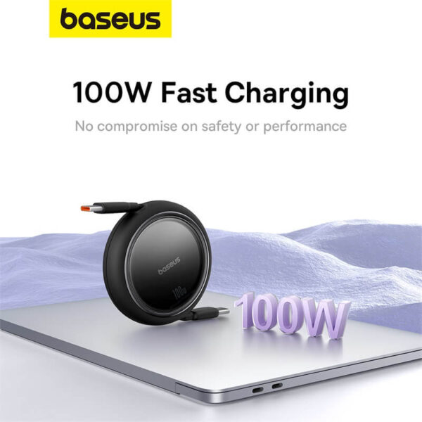 کابل USB-C  بیسوس مدل Free2Draw Mini Retractable 100W طول 1 متر - Image 9