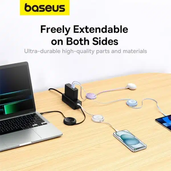کابل USB-C  بیسوس مدل Free2Draw Mini Retractable 100W طول 1 متر - Image 11
