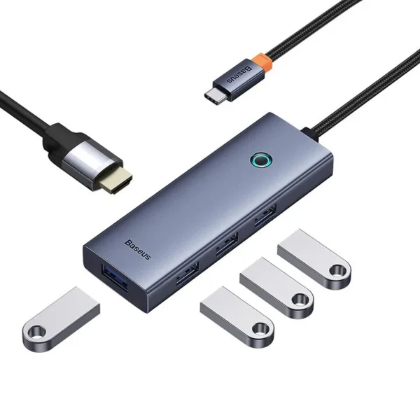 هاب 5 پورت USB-C بیسوس مدل UltraJoy Series HDMI-4K 30Hz Clarity BS-OH110 - Image 6