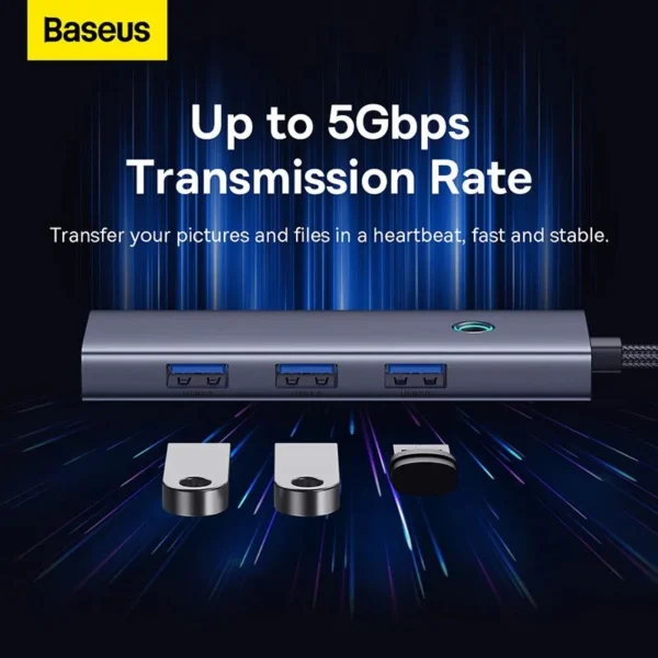 هاب 5 پورت USB-C بیسوس مدل UltraJoy Series HDMI-4K 30Hz Clarity BS-OH110 - Image 3