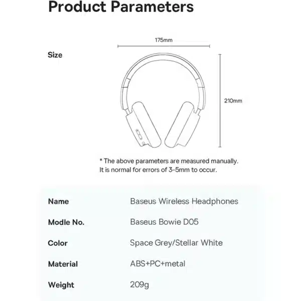 هدفون بلوتوثی باسئوس مدل Bowie D05 - Image 13