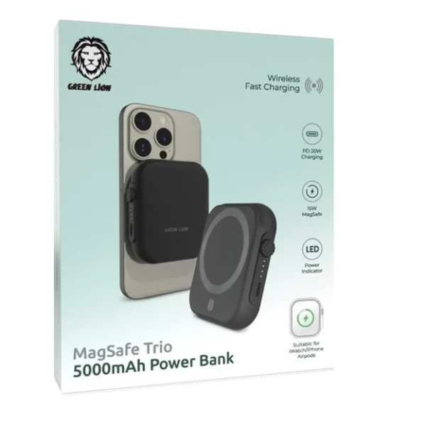 پاوربانک 5000mAh گرین لاین مدل Magsafe Trio - Image 3