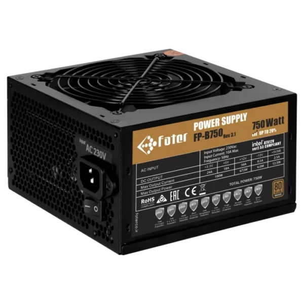 پاور کامپیوتر 750 وات فاطر مدل FP-B750 80+ Bronze