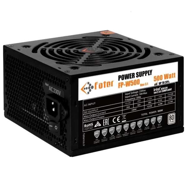 پاور کامپیوتر 500 وات فاطر مدل +FP-W500 80