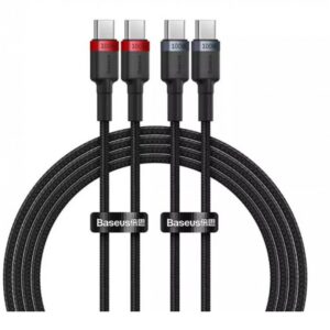 کابل شارژ دوعددی USB C بیسوس مدل Cafule PD 100W Fast Charging