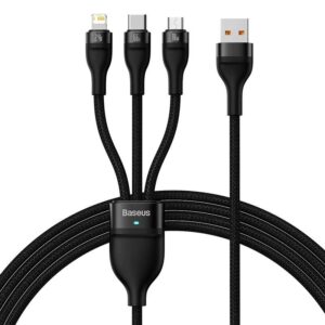 کابل شارژ USB بیسوس مدل ONE for THREE CB000029 طول 1.2 متر