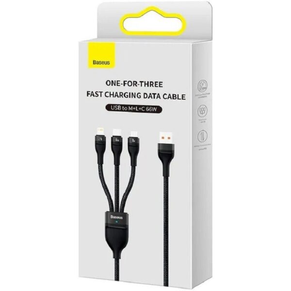 کابل شارژ USB بیسوس مدل ONE for THREE CB000029 طول 1.2 متر - Image 4
