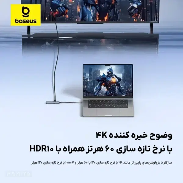 هاب 6 پورت USB-C بیسوس مدل UltraJoy Series BS-OH166 - Image 8