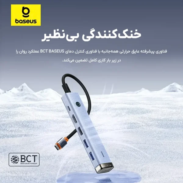 هاب 6 پورت USB-C بیسوس مدل UltraJoy Series BS-OH166 - Image 5