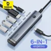 هاب 6 پورت USB-C بیسوس مدل UltraJoy Series BS-OH166 - Image 4
