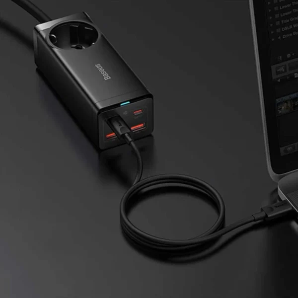 شارژر رومیزی 100 وات بیسوس مدل CCGAN100-1ACE به همراه کابل USB-C - Image 7