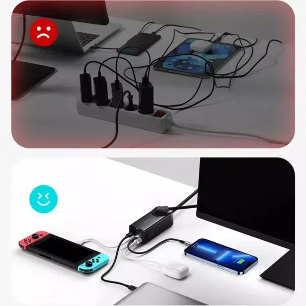 شارژر رومیزی 100 وات بیسوس مدل CCGAN100-1ACE به همراه کابل USB-C - Image 6