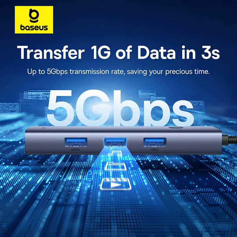 هاب 4 پورت USB-A بیسوس مدل BS-OH108 B0005280B811-09 - Image 12